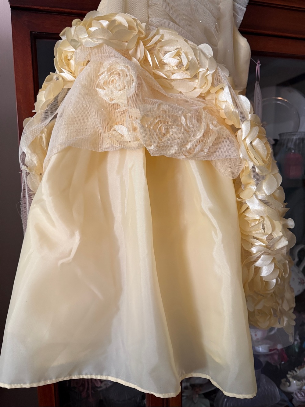 Yellow Floral Tulle Girls' Dress - Picture 14 of 16